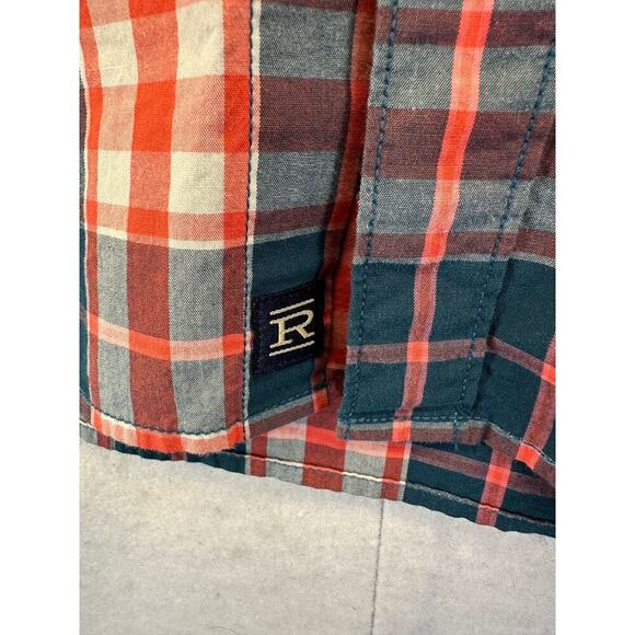 Rye by Hawker Rye Men Button Up Plaid Shirt Slim Fit Green Coral 100% Cotton EUC - Picture 9 of 10